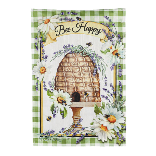 Happy Bee Hive Garden Flag