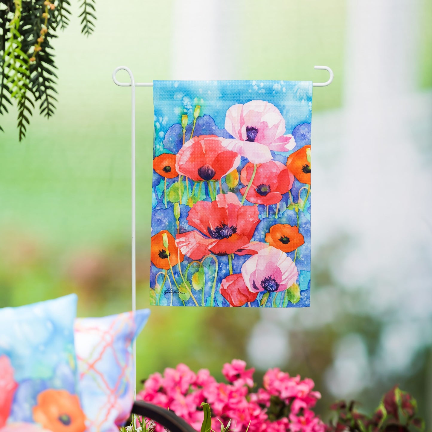Painted Poppies Garden Flag