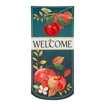 Apple Orchard Welcome Everlasting Impressions Garden Flag; Polyester-Linen Blend 12.5"x28"