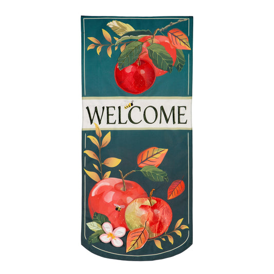 Apple Orchard Welcome Everlasting Impressions Garden Flag; Polyester-Linen Blend 12.5"x28"