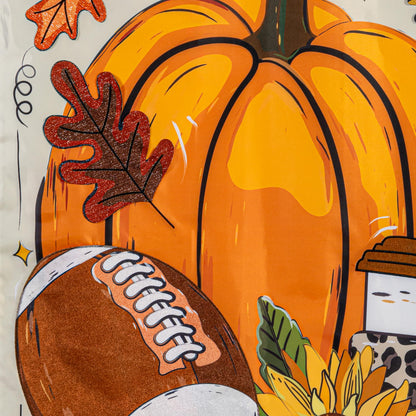 Tis' The Season Fall Applique House Flag; Polyester 28"x44"