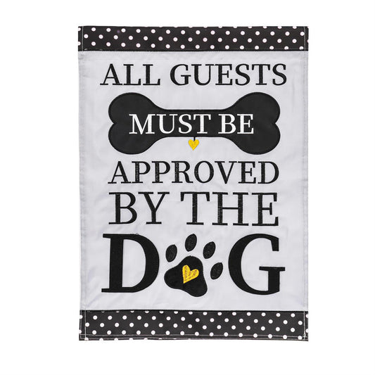 Approved by the Dog Applique House Flag; Polyester 28"x44"