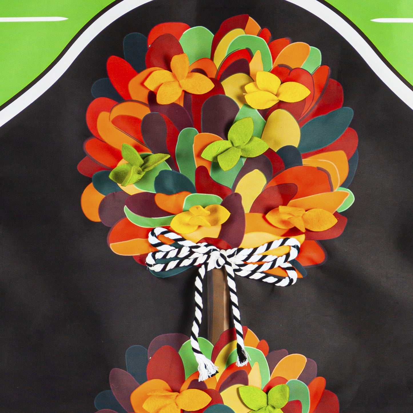 Fall Topiary Printed/Applique House Flag; Polyester 28"x44"