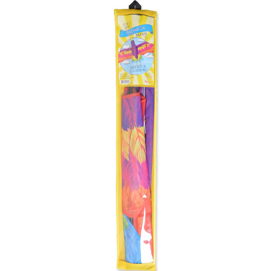 Rainbow Bird Polyester Bird Kite with Fiberglass Frame to include 150 ft. 30 lb. Test Line & Winder; 78"x34" - Wind Range 5 ~ 18 mph
