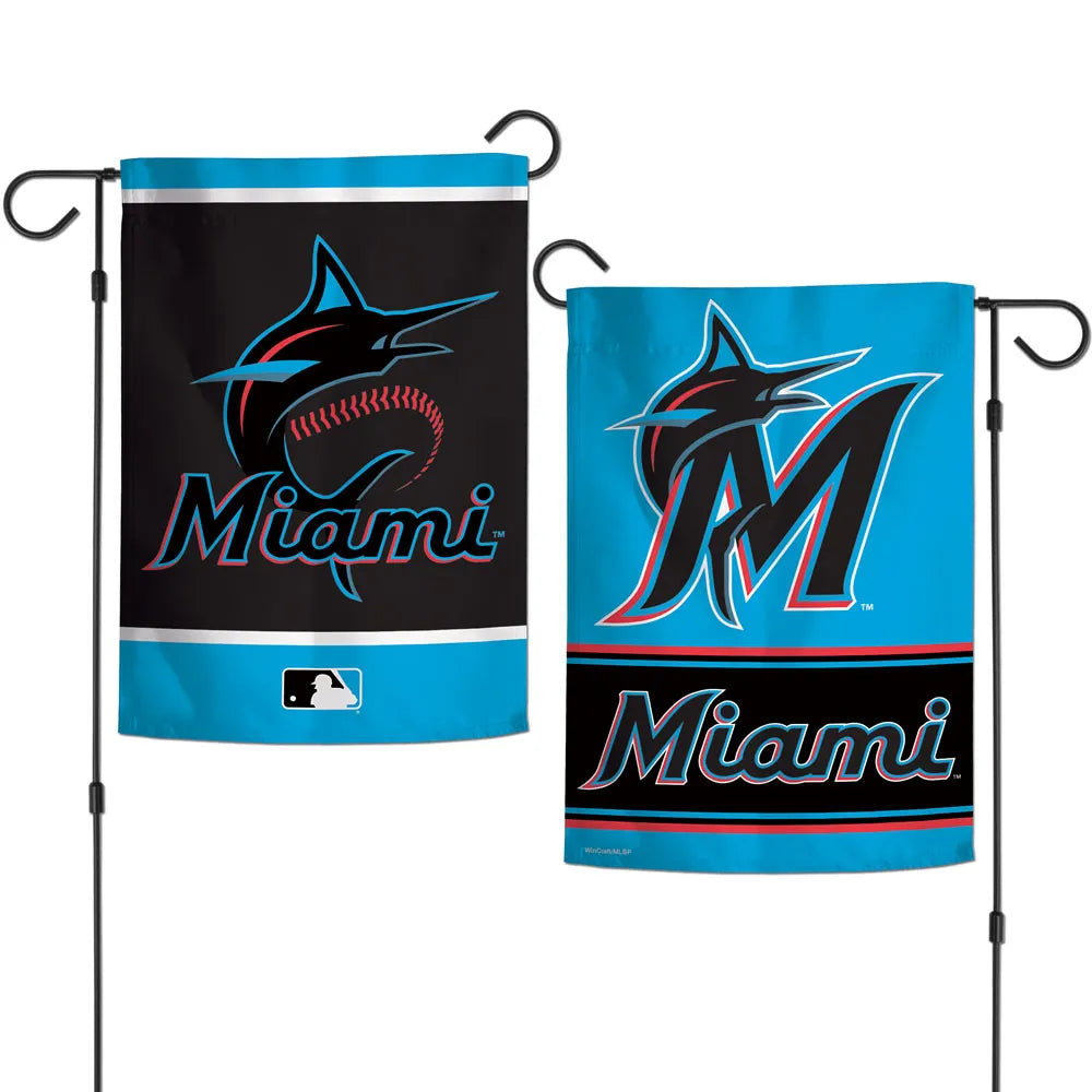 12.5"x18" Miami Marlins 2-Sided Garden Flag; Polyester