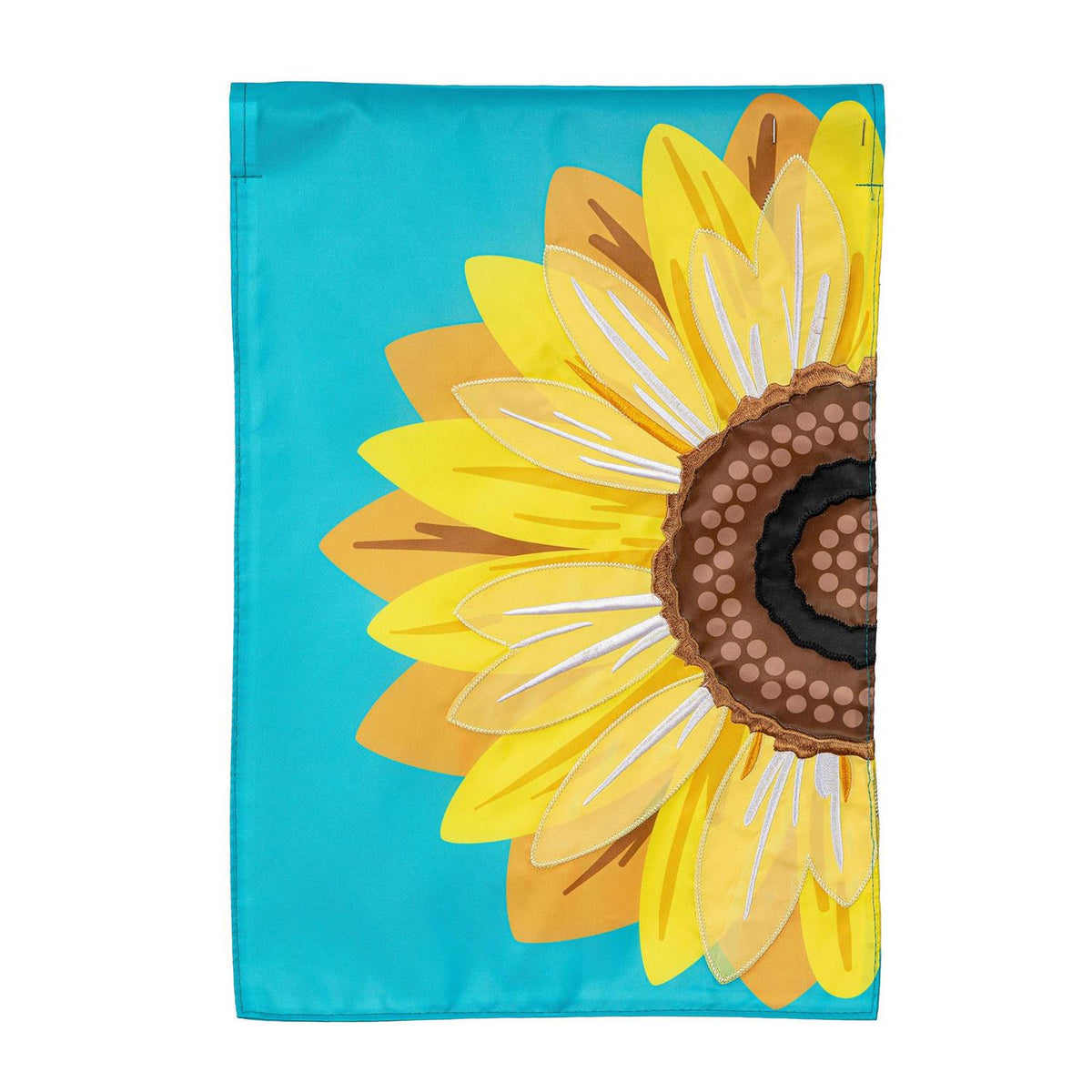 Sunflower Basic Printed/Applique Garden Flag; Polyester 12.5"x18"