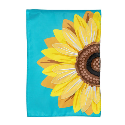 Sunflower Basic Printed/Applique Garden Flag; Polyester 12.5"x18"