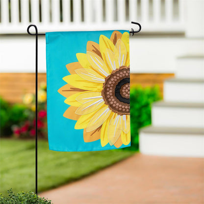 Sunflower Basic Printed/Applique Garden Flag; Polyester 12.5"x18"