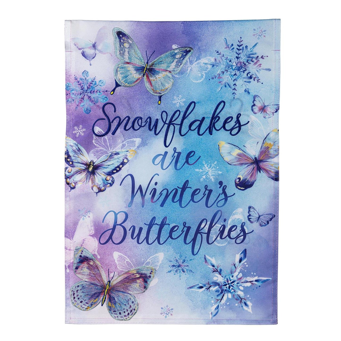 Season To Sparkle Applique Garden Flag; Polyester 12.5"x18"