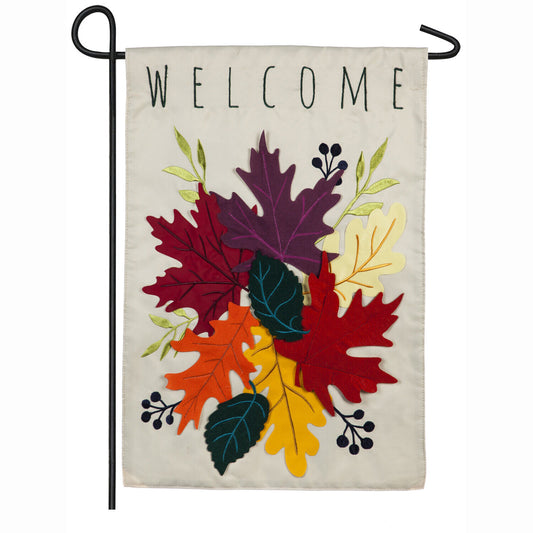 Welcome Fall Leaves Garden Flag