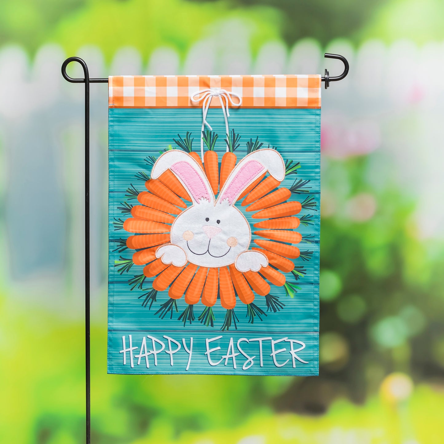Carrot Wreath Garden Flag; Polyester 12.5"x18"
