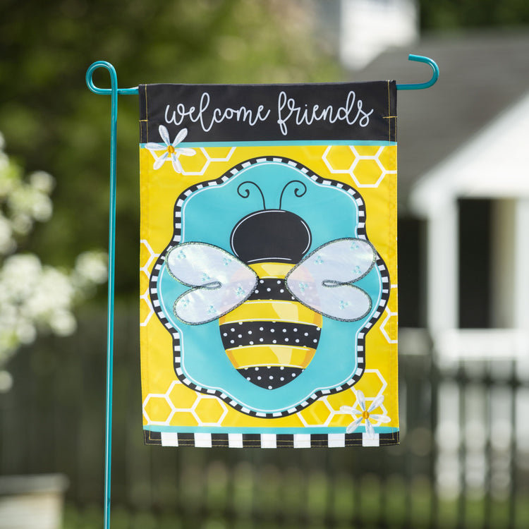 Buzzing Bee Welcome Garden Flag