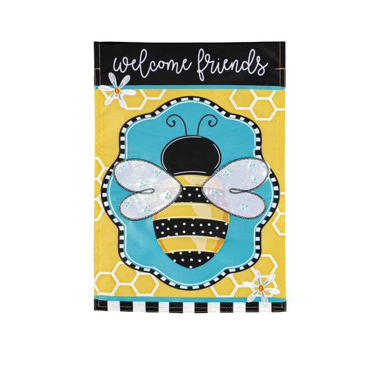 Buzzing Bee Welcome Garden Flag