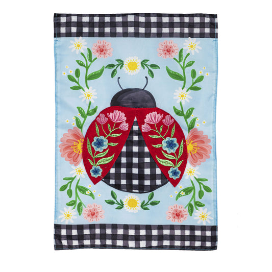 Patterned Ladybug Garden Flag