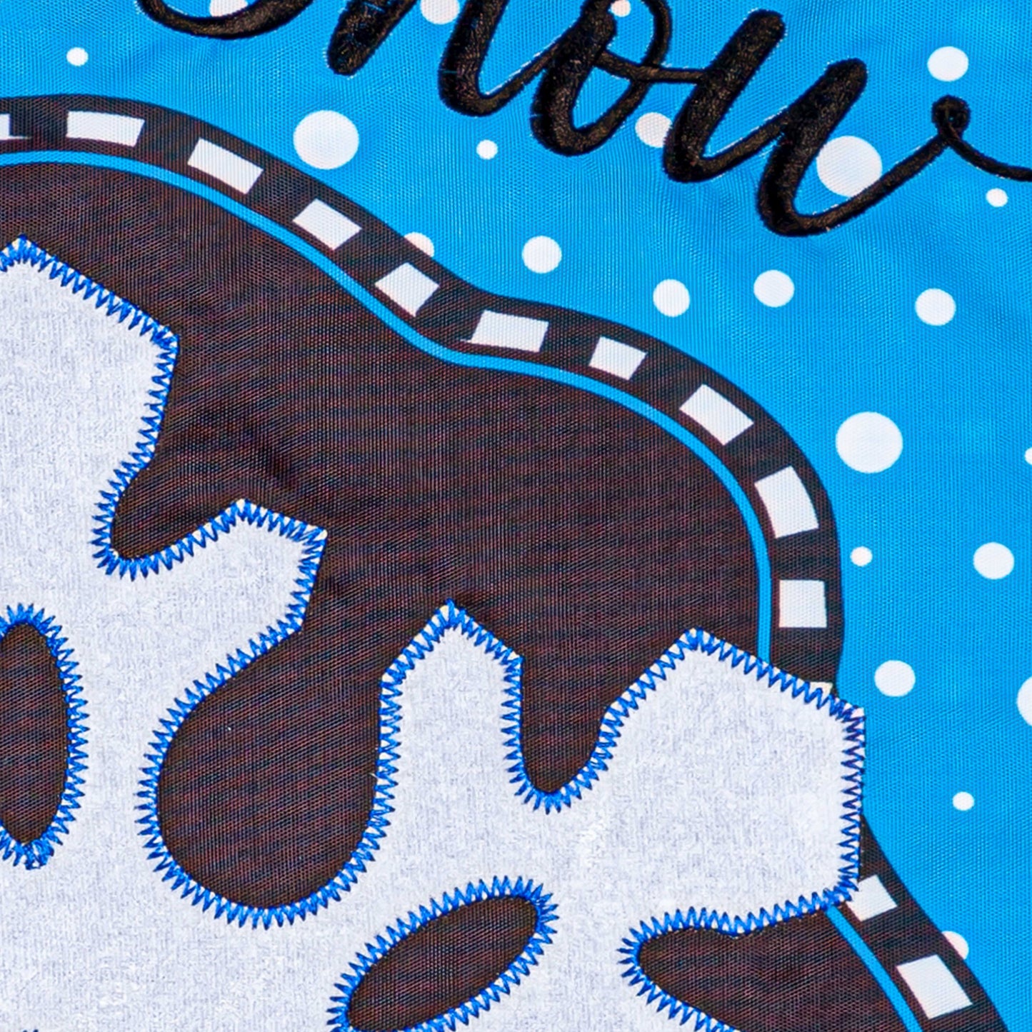 Patterned Snowflake Applique Garden Flag; Polyester 12.5"x18"