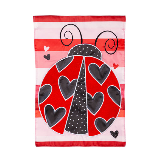 Love Bug Printed/Applique Garden Flag; Polyester 12.5"x18"