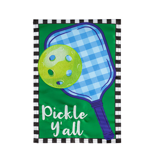 Pickle Ya'll Printed/Applique Garden Flag; Polyester 12.5"x18"