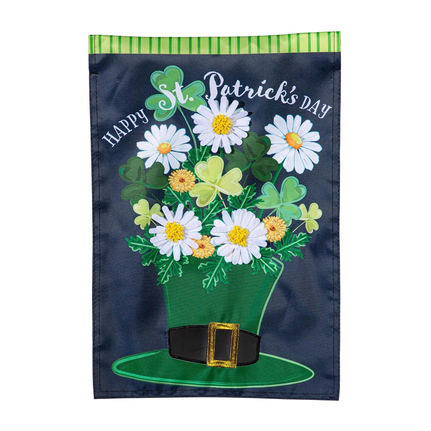 Happy St Patrick's Day Floral Hat Garden Flag
