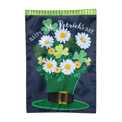 Happy St Patrick's Day Floral Hat Garden Flag