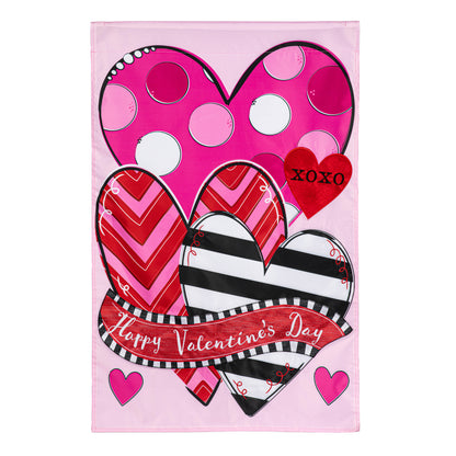 Happy Valentine's Day Sweethearts Garden Flag; Polyester