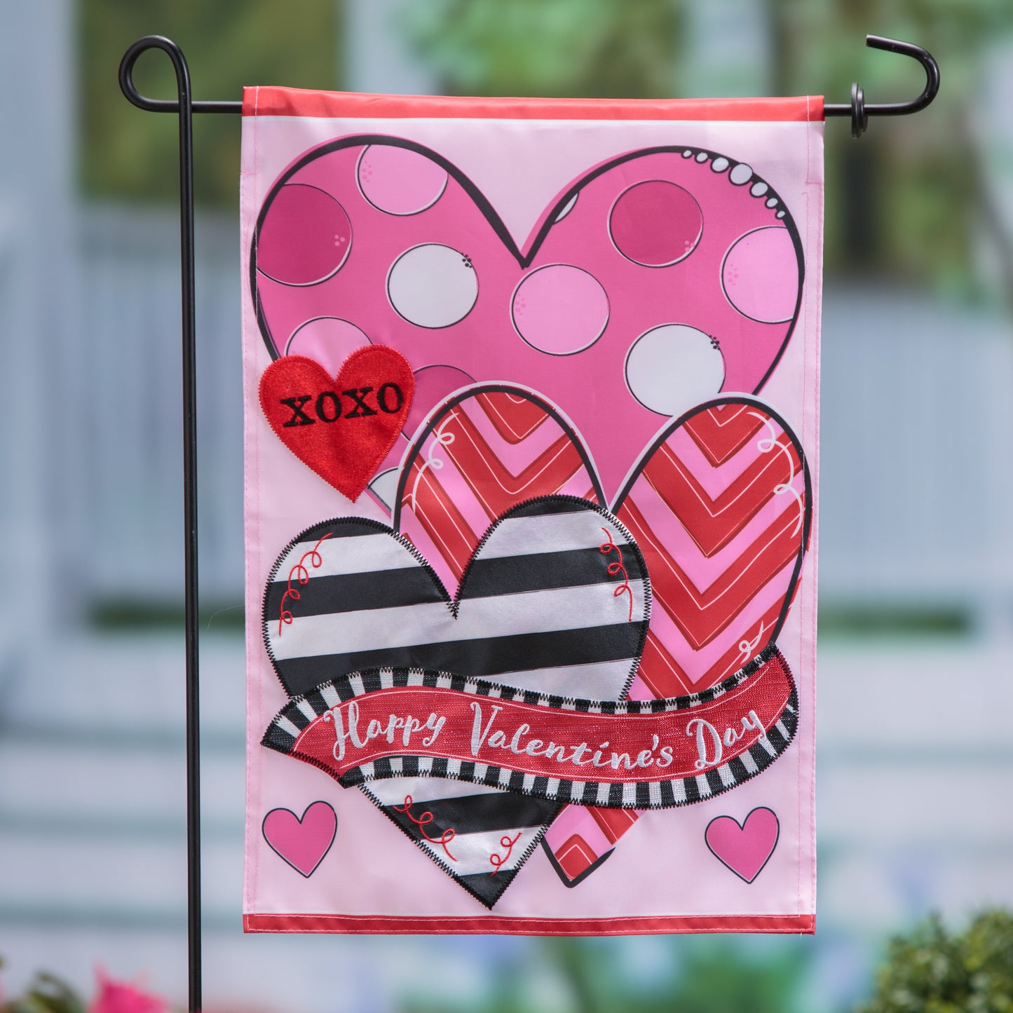 Happy Valentine's Day Sweethearts Garden Flag; Polyester