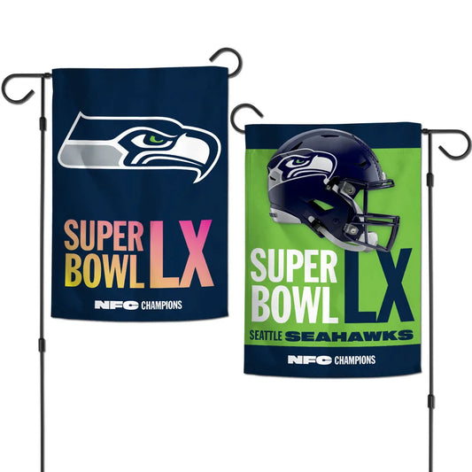 12.5"x18" Seattle Seahawks NFC Championship Super Bowl LX Garden Flag