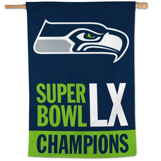 28"x40" Seattle Seahawks Super Bowl XL Champions House Flag; Polyester
