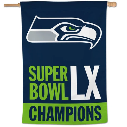 28"x40" Seattle Seahawks Super Bowl XL Champions House Flag; Polyester
