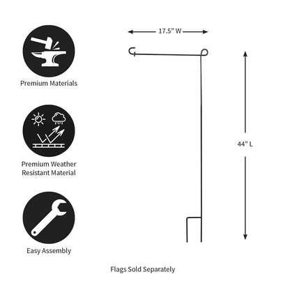 Black Metal Garden Flag Pole