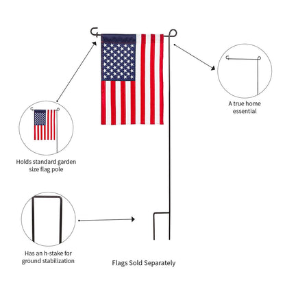 Black Metal Garden Flag Pole