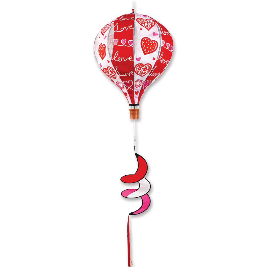 Valentine Hot Air Balloon Windsock; 22"L x 15" Diameter