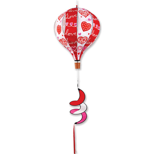 Valentine Hot Air Balloon Windsock; 22"L x 15" Diameter
