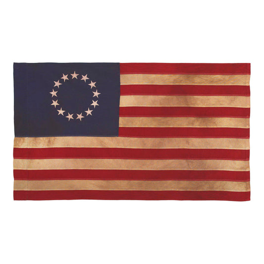 2.5x4 Sleeved Heritage Series Betsy Ross Flag; Antiqued Cotton