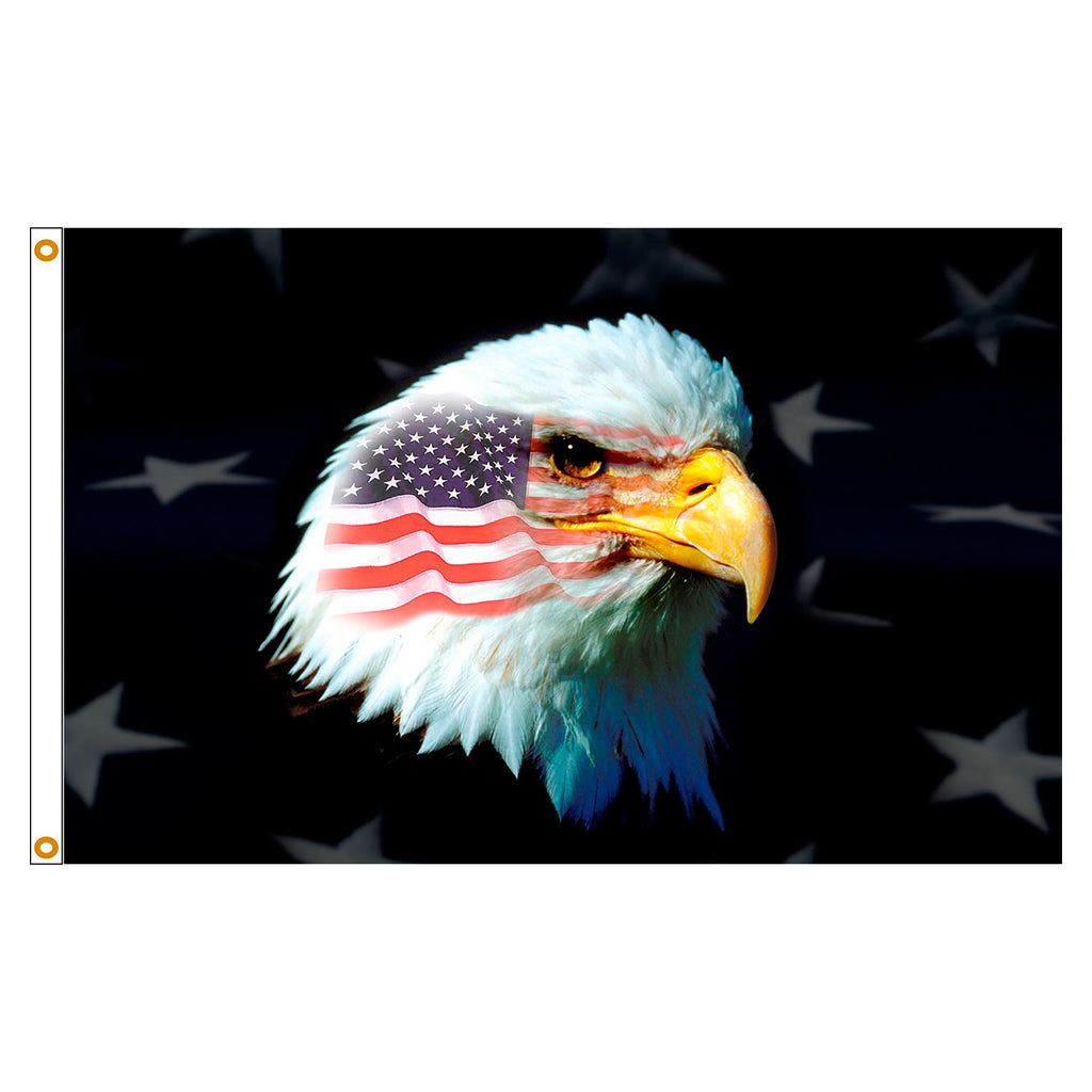 3x5 Patriotic Eagle Flag; Polyester H&G
