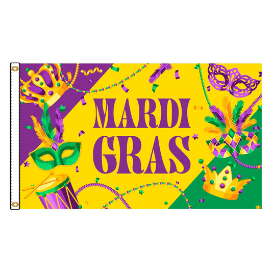 3x5 Mardi Gras Outdoor Flag