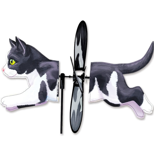 Black & White Cat Yard Art Spinner