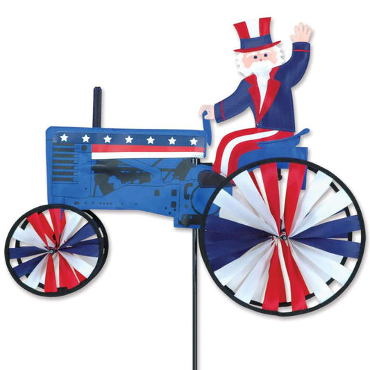 Uncle Sam on Tractor Spinner; Polyester 22"x18.25" with 6"OD & 10"OD wheels