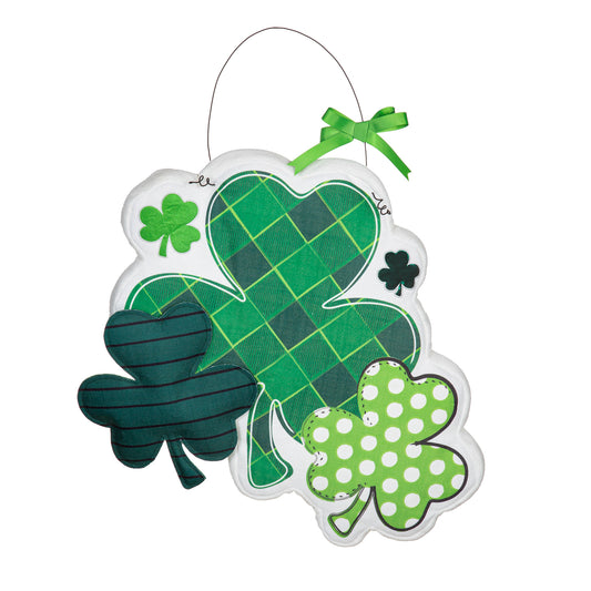 Happy St Patrick's Day Estate Door Hanger; Polyester 25"Lx25"W, 31" overall