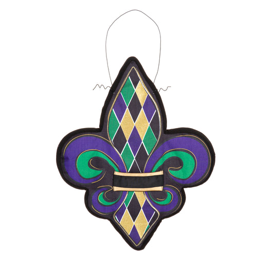 Fleur de Lis Estate Door Hanger; Polyester 26"Lx20"W, 31" overall