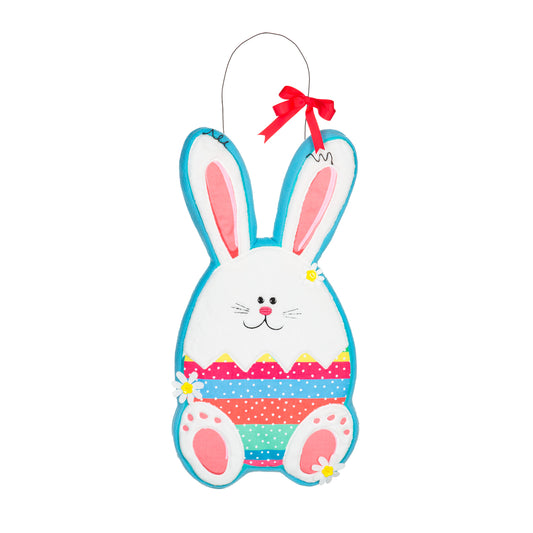 Easter Egg Bunny Door Hanger; Polyester 27"Lx17"W, 33" overall