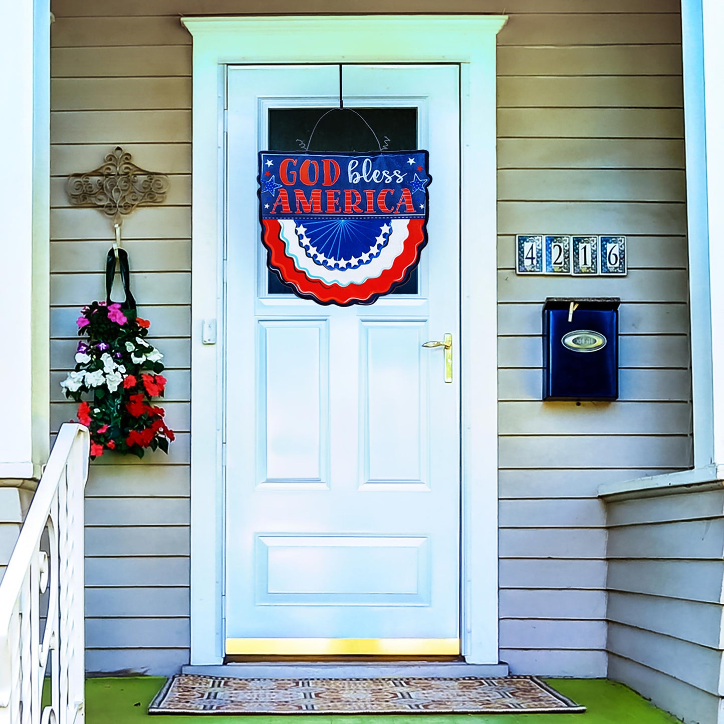 Patriotic God Bless America Estate Door Hanger