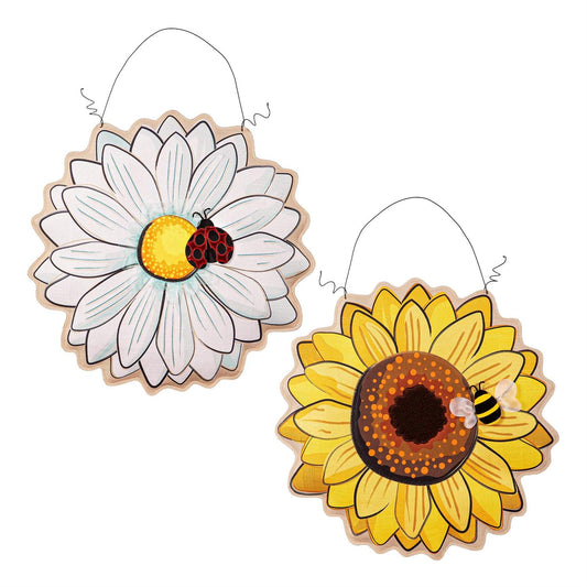 Daisy/Sunflower Double Sided Estate Door Hanger; Polyester
