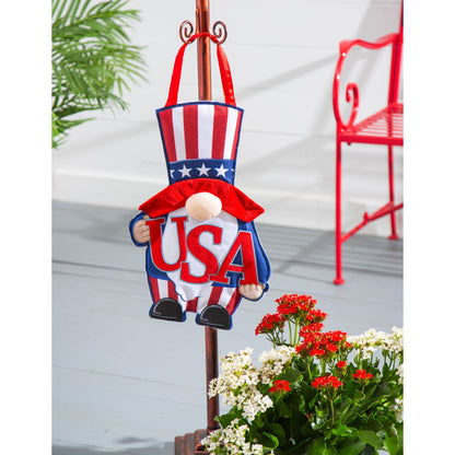 USA Patriotic Gnome Door Decor Hanger