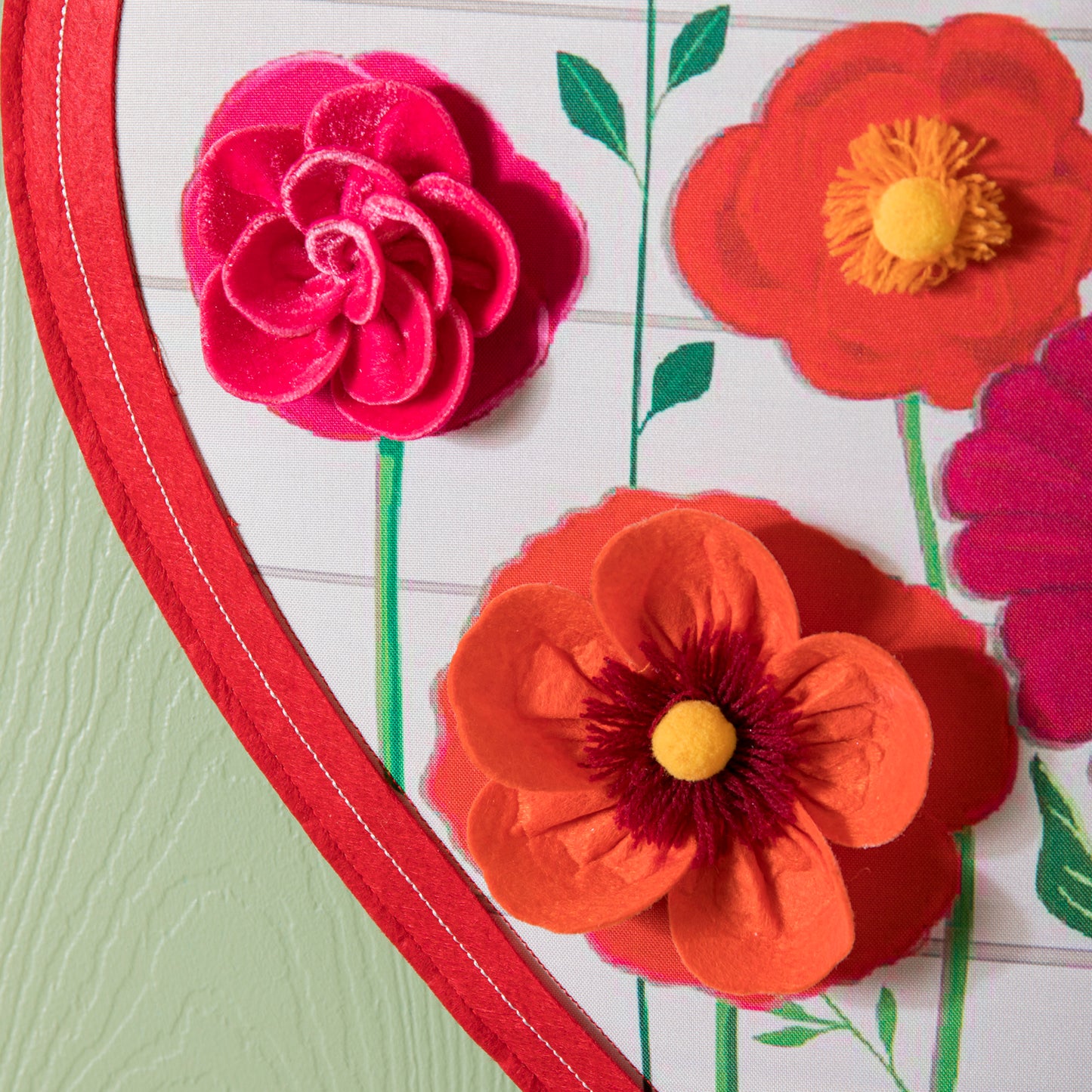 Heart of Flowers Door Hanger; Burlap 18"Lx18"W