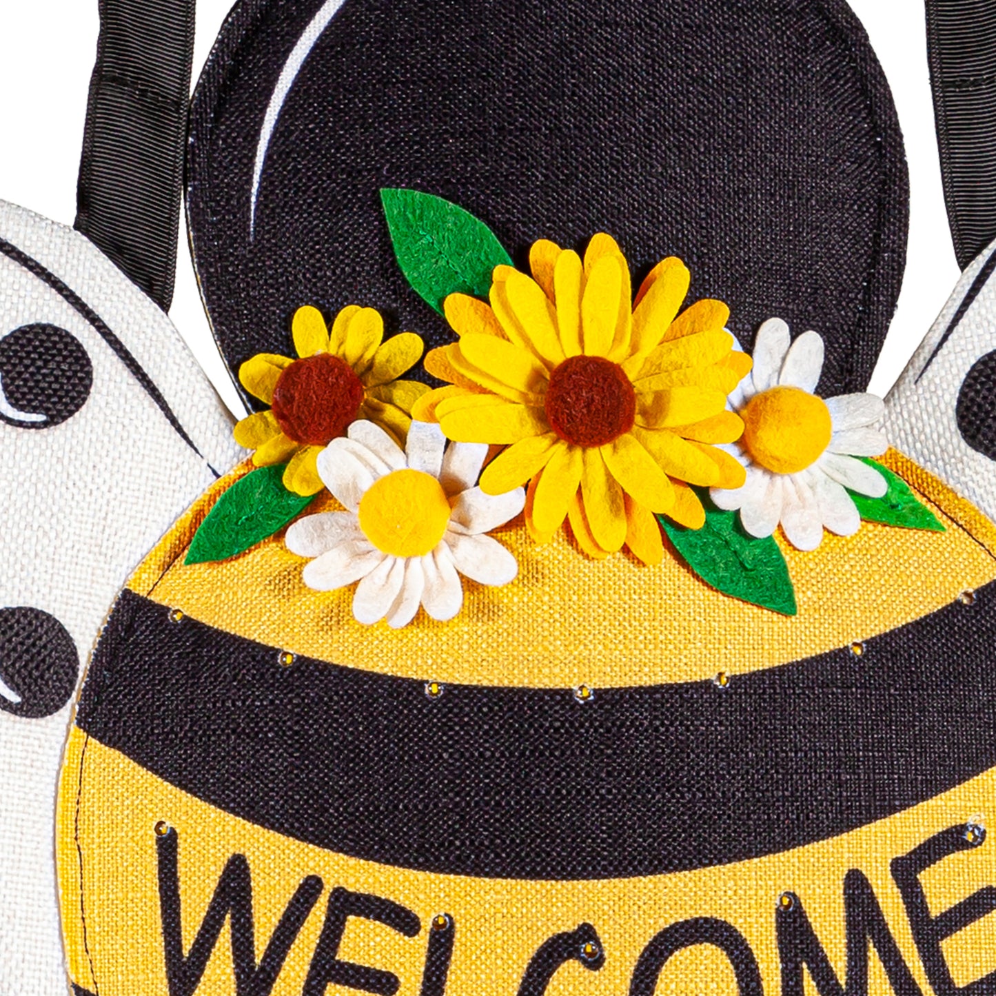 Home Sweet Home Bee Lit Door Hanger; Burlap 17"Lx17"W