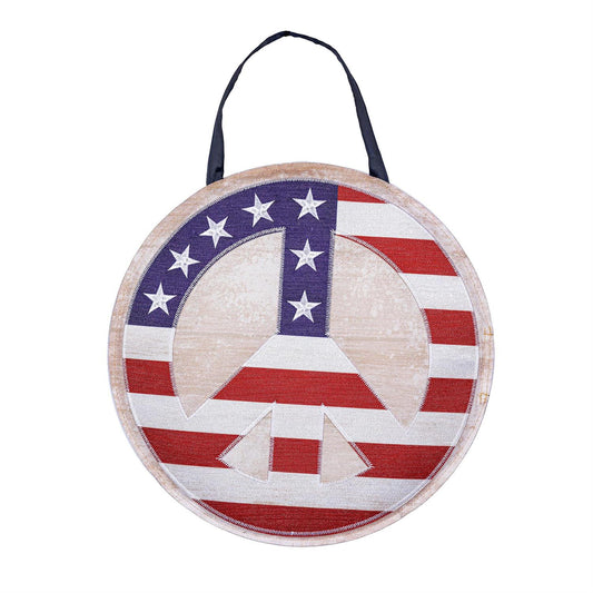 United In Peace Door Hanger; Burlap