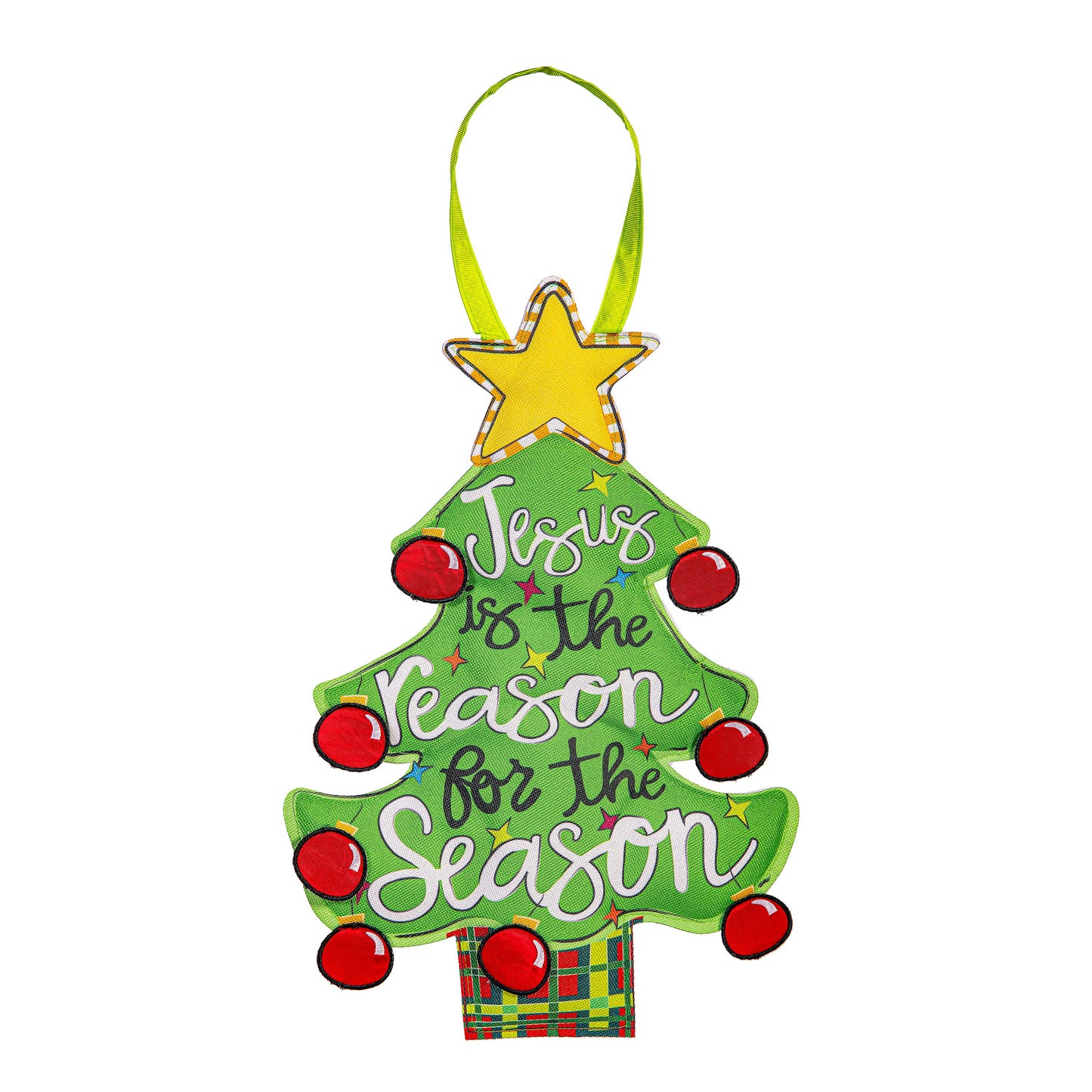 Jesus is the Reason Door Hanger; Burlap 19"Lx13.5"W