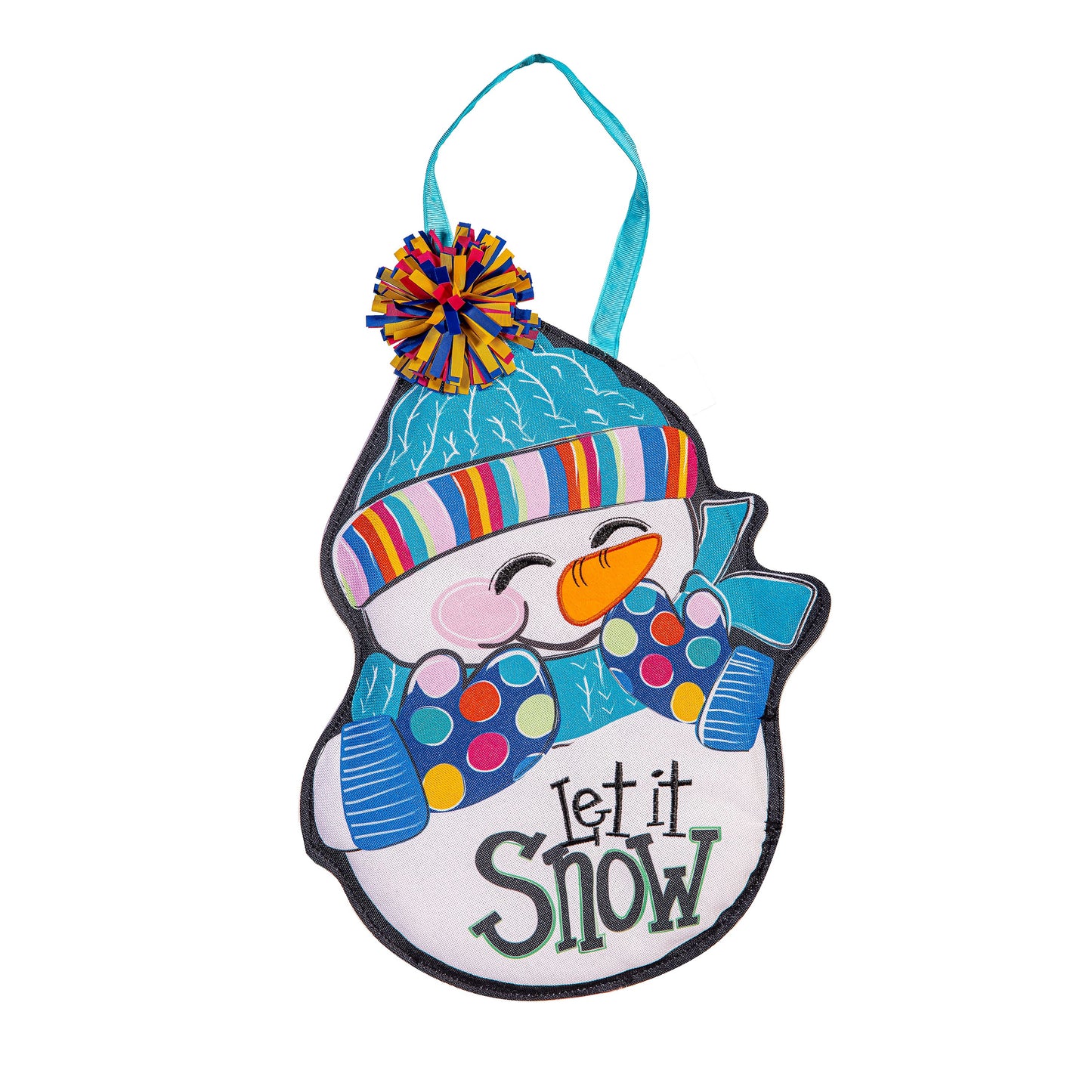 Let It Snow-Man Door Hanger; Burlap 19"Lx13.5"W