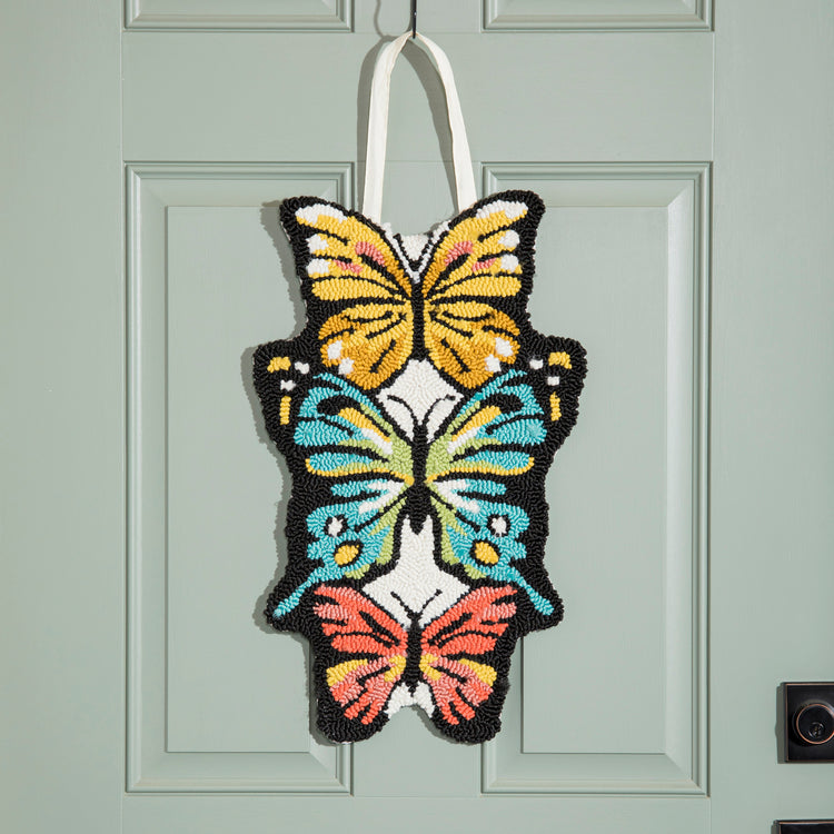 Butterfly Fields Hooked Door Hanger; Polypropylene 21.5"Lx13"W