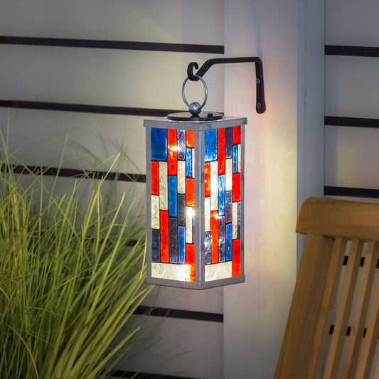 Americana Stained Glass Solar Lantern